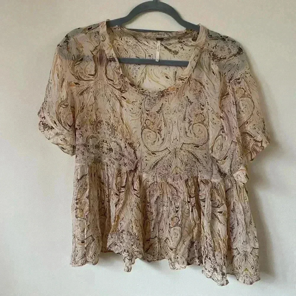 FREE PEOPLE SAY YOU WILL SHEAR TOP IVORY SIZE XS